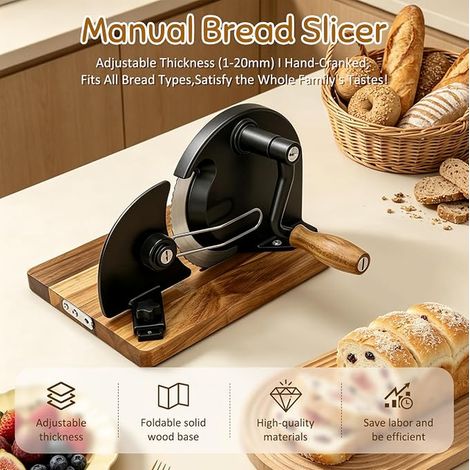 Manual Bread Slicer, Universal Slicer with Suction Cups (1/4)
