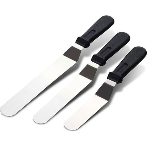 Ensemble de spatules à gâteau en acier inoxydable, lot de 3 pièces, outils pâtisserie (1/5)