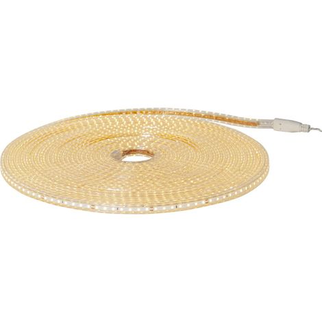 Tube lumineux LED Star Trading, LED SMD plates, plat, 1440 LED, fonctionnement sur secteur, extérieur, blanc chaud, 15 mètres