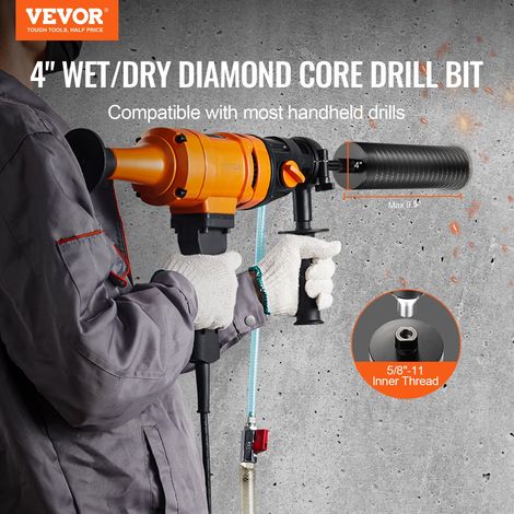 Couronne Diamanté Humide/Sec 102 mm, Profondeur de Perçage de 241 mm, Foret à Béton avec Adaptateur de Foret Pilote et Lame de Scie… (1/5)