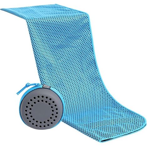 Kühlendes Nackentuch/Halstuch – Ideal für Outdoor-Aktivitäten – Schnelltrocknend und saugfähig – 90 x 30 cm – Blau (1/5)