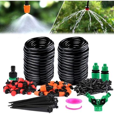 Filiyano – Kit de bricolage pour système d'irrigation goutte à goutte de 30 m pour potager : tuyau d'arrosage et arroseur.