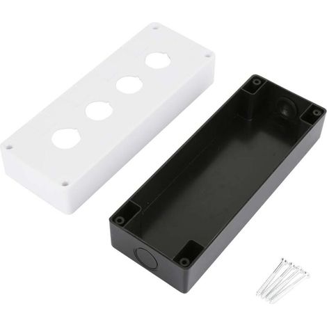 Boîtier de commande de bouton étanche à quatre trous de 22 mm, boîte de commutation, pour les composants industriels fournitures bricolage(white). (1/5)