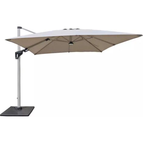 ombrellone a braccio da esterno giardini di maggio "heliantus" con led e speaker grigio chiaro 300x400 cm