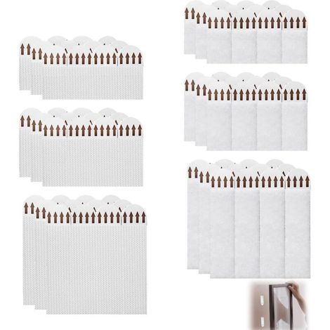 36 Paires Languettes Accroches Tableaux, Accroche Tableau Sans Percer Bandes adhésives Languette Accroche Tableau Autocollant Cadre Mural pour Cadres Accrochage de Tableaux et Décorations (1/5)