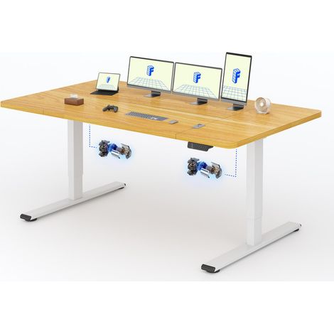 FlexiSpot Bureau Assis Debout 200x 80 cm avec 2 Moteurs, Maple