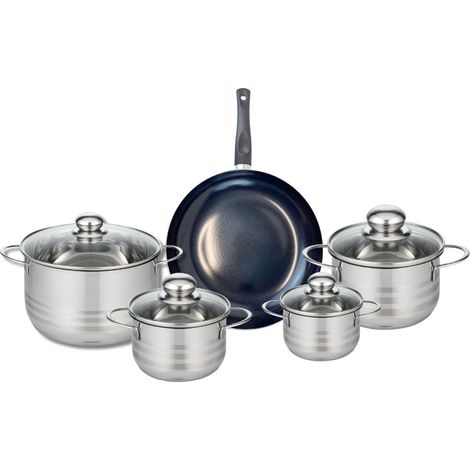 Ensemble de 1 Poêle de cuisson 24 cm et 4 faitouts 12, 14, 16 et 20 cm Elo Prima Brillant (1/5)