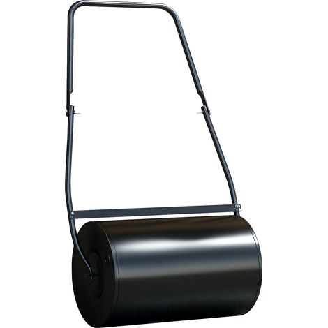 Rouleau à gazon 38L en acier noir – Dimensions 60 x 32 x 105 cm – Poignée en U pour confort – Surface antirouille et facile à remplir – Durhand