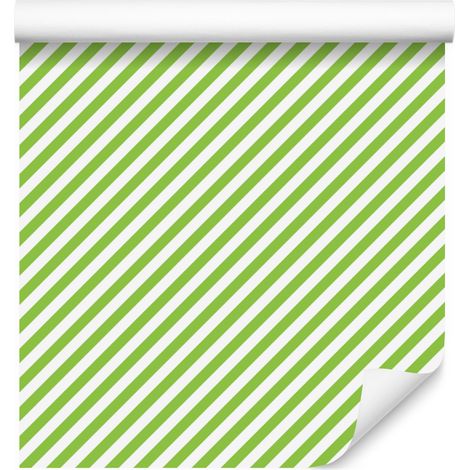 Carta da parati a righe verde lime, sfondo verde lime per soggiorno e camera da letto 50x1000 cm (1/5)