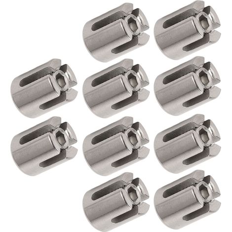 Lot de 10 serre-câbles croisés en acier inoxydable 316, accessoires pour systèmes muraux et garde-corps, 3 mm (1/5)