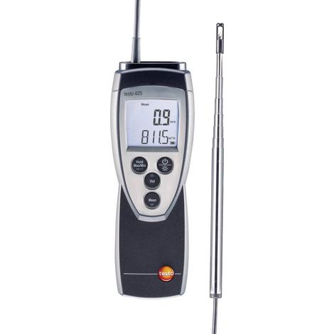Anémomètre thermique testo 425 – Sonde télescopique pour débit volumétrique – Plage de mesure 0...+20 m/s – Précision ±0,03 m/s (1/3)