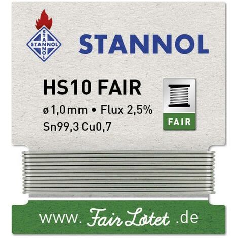 Étain à souder Stannol HS10-Fair Sn99,3Cu0,7 enrouleur 5 g 1 mm (1/3)