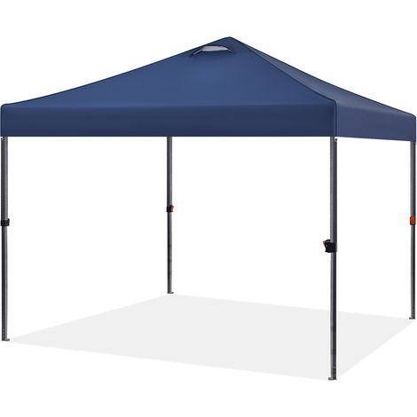Yaheetech Tonnelle de Jardin 3 x 3 m Tonnelle Pliante, Tente Imperméable avec Sac de Transport Sac de Sable Cordes et Piquets pour Mariage Camping Jardin Fêtes Foire Bleu Marine