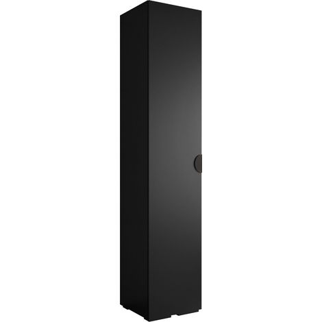 Armoire Hartford 567, Noir, 237x50x47cm, Portes d'armoire: Avec des charnières, Nombre d'étagères: 3 (1/5)
