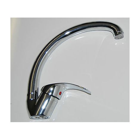 Miscelatore Rubinetto Lavello Lavandino Cucina Cromo Con Canna Alta ottone mod3