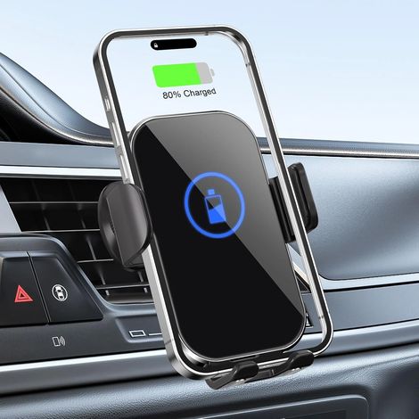 [LCS] Support de chargeur de voiture sans fil rapide 15 W, modèle 2025, avec fixation automatique pour iPhone 16/15/14/13/12, Samsung S24/S23/S22/S21, Qi-Ce (1/5)