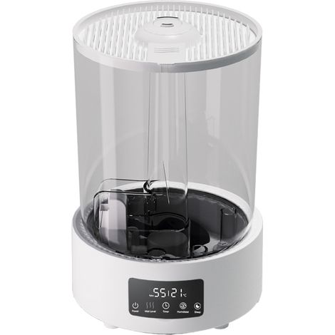 Beyamis Humidificateur 5L rechargeable par le haut – brume fraîche, 3 vitesses, télécommande, veilleuse 7 couleurs, minuterie, pour chambre/bureau