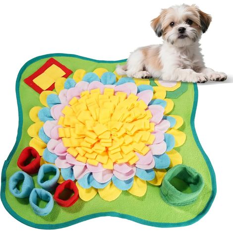 Tapis de Fouille pour Chien – 50x50 cm, Tapis de Fouille en Polaire Coloré, Jouet d'Occupation pour Chien, Chat et Lapin, Antidérapant, Lavable et Pliable (1/5)