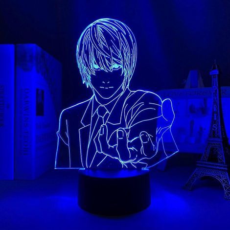 Lampe LED 3D inspirée des personnages de BD. Death Note (anime). lampe LED Yagami. veilleuse décorative pour chambre d'enfant. cadeau d'anniversaire. lampe de bureau 3D (1/5)