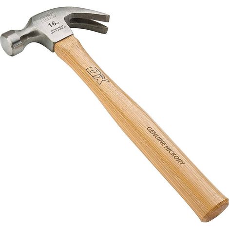 TRADE SHOP - Martello Curvo Con Manico In Legno Testa Tonda 250gr Per Muratore Carpentiere -