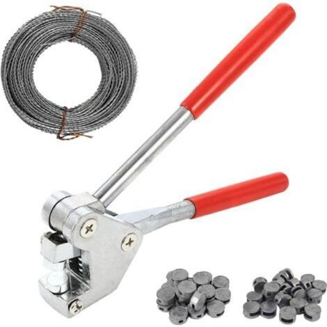 Jeu de pinces à plomber, avec 40 plombs ronds et 3 mètres de câble de plombage, pour plombs ronds de 8 à 10 mm, pour compteurs d'eau et équipements logistiques. (1/5)