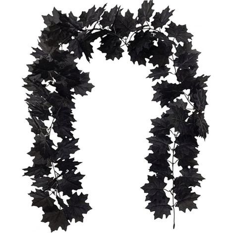 Halloween Automne Feuille D'érable Guirlande Artificielle Noir (68.90 Pouces) Automne Guirlande Suspendue Feuilles d'automne Vigne pour Thanksgiving Halloween Décor (1/5)