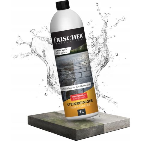 FRISCHER PROFESSIONAL Concentrado de limpieza altamente eficaz de 1 litro para adoquines, hormigón y superficies de piedra, fácil de usar y limpieza profunda (1/5)