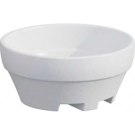 Jarrón XXL de diseño, Ø120 mm, H60 mm, de polímero blanco, para árboles y plantas grandes, apto para interiores y exteriores (1/4)