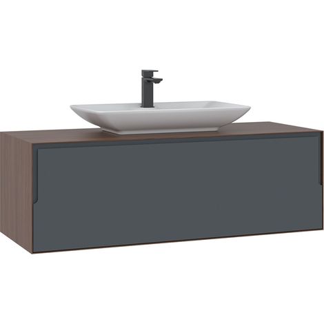 Waschtischunterschrank "Craft 120" – 120 x 50 x 40 cm – Walnuss / Anthrazit (1/4)