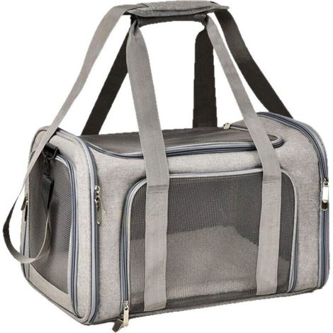 Piccola borsa trasportino grigia per animali domestici, 40 cm x 25 cm x 25 cm, 1 borsa trasportino pieghevole per cani e gatti