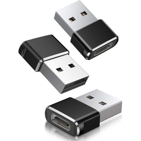 Adaptateur USB C Femelle vers USB A Mâle 3-Pack,Chargeur Type C USB A Convertir pour Apple Watch 7,iPhone 11 12 13 Pro Max SE 3,14,iPad Air 5 Mini 6,8,Samsung Galaxy S21 S22 Z Fold Flip 4