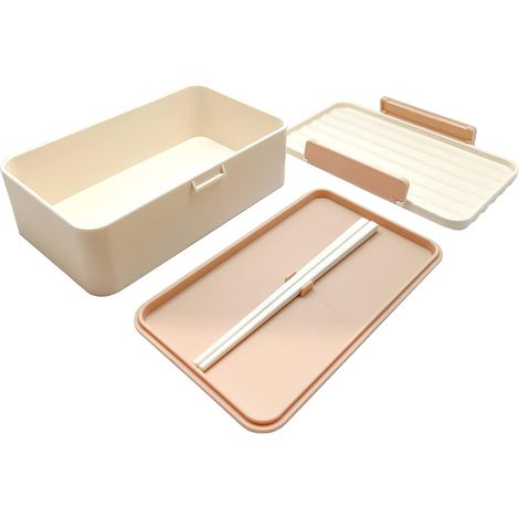 Boîte à lunch étanche aux micro-ondes (crème) (1/3)