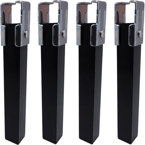 Gambe per mobili Micel PT25 design quadrato nero 35x35x255 mm