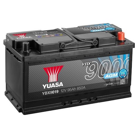 Batterie plomb démarrage 12V 95Ah 850A +D AGM Start Stop Yuasa (YBX9019)