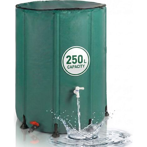 Réservoir d'eau pliable de 250 L avec couvercle zippé - Vert (1/5)