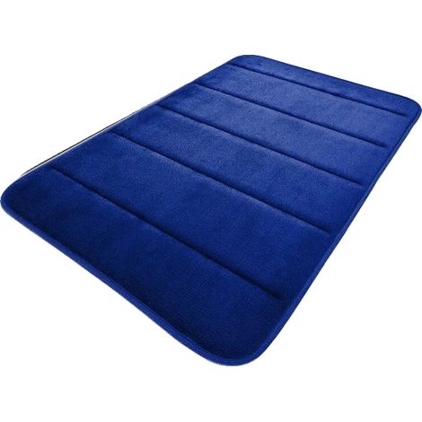 Tappetino da bagno ad asciugatura rapida, morbido e soffice, 40x60 cm, 3 pezzi, blu scuro (1/2)