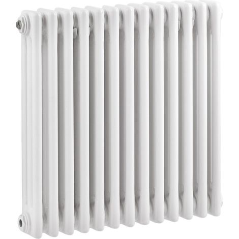 Hudson Reed Colosseum 3-Column Horizontal Radiator 600mm H x 605mm W - White (1/4)