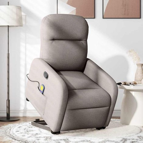 Maison Exclusive - Massagesessel mit Aufstehhilfe Taupe Stoff
