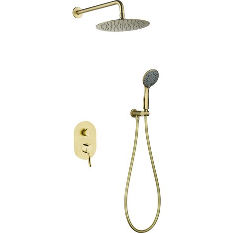 SKY BATH CES003/ORO SOUL Conjunto Ducha Monomando Empotrado Oro Cepillado - ref: CES003/ORO