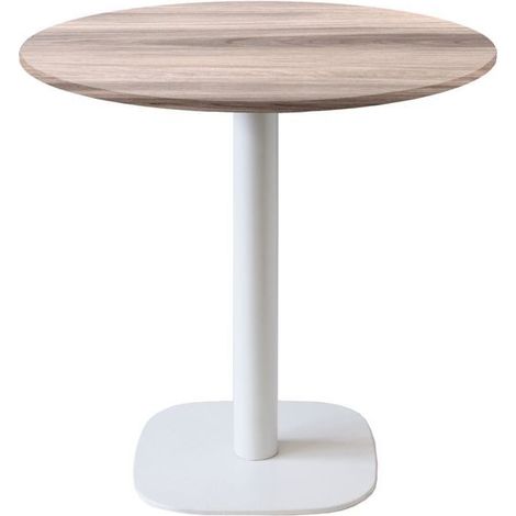 Table ronde Ø 70 cm - modèle Round pied blanc chêne tages (1/4)