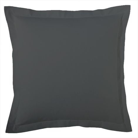 Taie d’oreiller percale de coton made in France Gris anthracite 50x70 cm