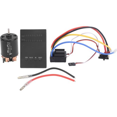 Carte de programmation ESC 80A brossé + moteur 17T brossé étanche, compatible voiture RC 1/8 1/10 (1/5)