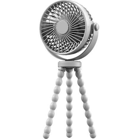 Ventilateur flexible pour siège bébé ou surface plane, équipé de 3 vitesses et d'une batterie rechargeable de 2000 mAh. (1/5)