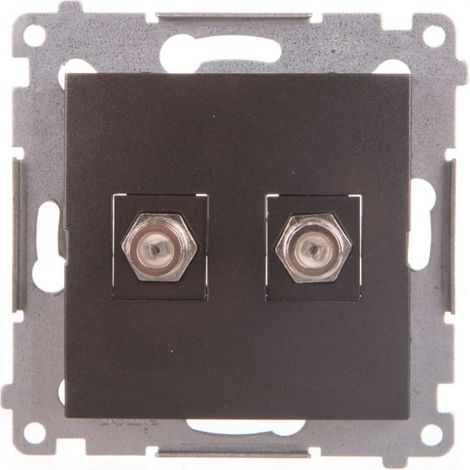Simon 54 Doppelantennenbuchse Typ F anthrazit DASF2.01/48