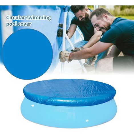 Couverture de piscine ronde de 183 cm avec bande élastique, bâche de piscine résistante aux intempéries (1/5)