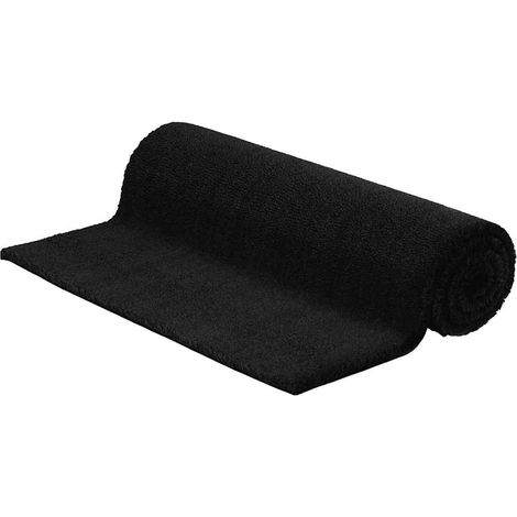 vidaXL Tapis de porte noir 80x100 cm fibre de coco touffeté (1/5)