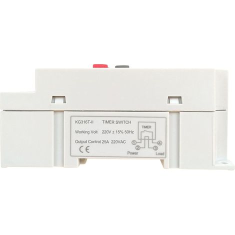 Temporizador digital programable AC 220V 25a, controlador electrónico de temporizador para riel DIN con pantalla LCD, reloj (1/5)
