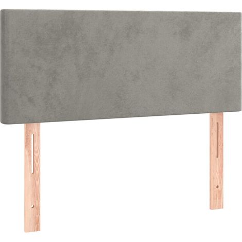 Testiera letto accessorio camera da letto mobile LED 100 x 5 x 78/88 cm tessuto in velluto grigio chiaro TDL0201446