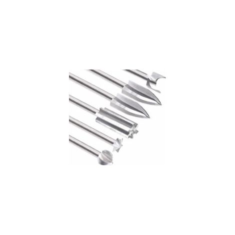 Kit D'outils de Sculpture sur Bois pour Outil Rotatif, 6 Gravure Accessoires pour Le Travail du Bois Avec une Tige de 1/8 pouce pour L'artisanat, Le Perçage et La Micro-sculpture (1/5)