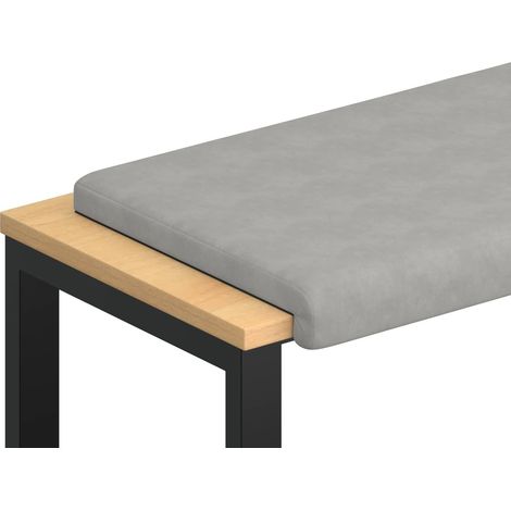 Coussin de banc Microfibre Gris clair Profondeur 35 cm vidaXL (1/5)
